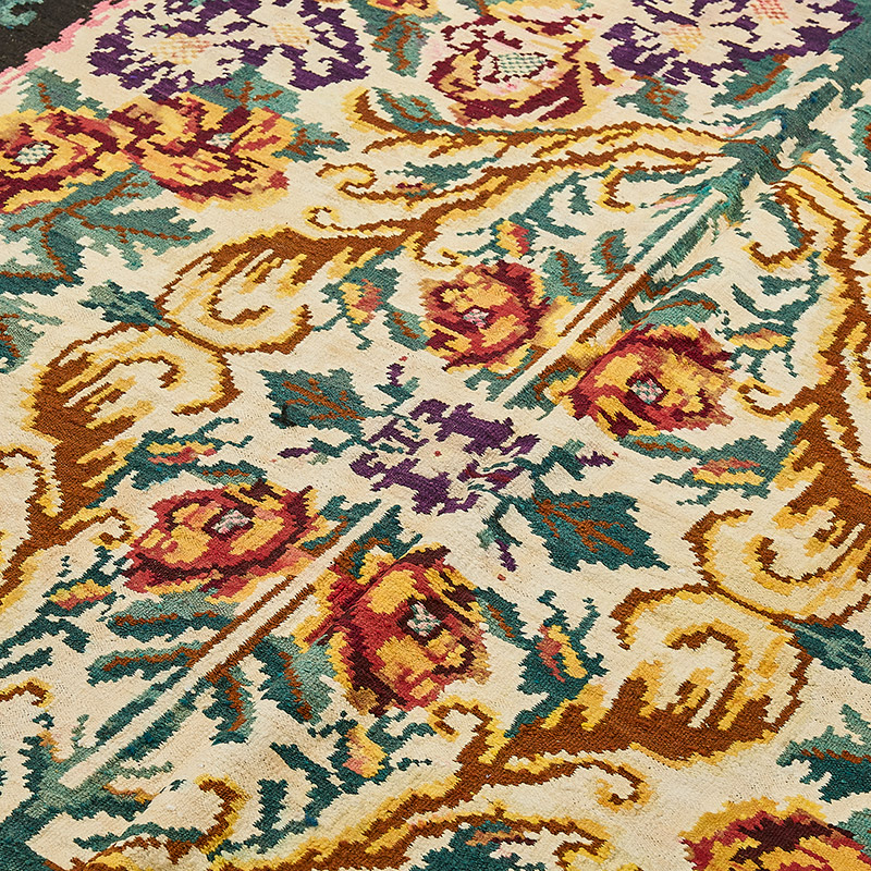 Vintage Handwoven Moldovan Kilim Rug - 7' 3" x 8' 10" (87" x 106") - K0093850