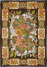 Vintage Handwoven Moldovan Kilim Rug - 7'  x 9' 11" (84" x 119")