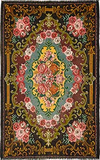Vintage Handwoven Moldovan Kilim Rug - 6' 9" x 10' 10" (81" x 130")