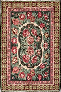 Vintage Handwoven Moldovan Kilim Rug - 7' 3" x 10' 8" (87" x 128")