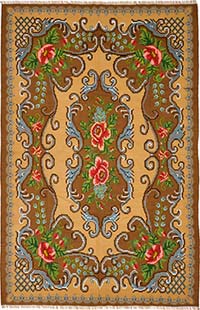 Vintage Handwoven Moldovan Kilim Rug - 5' 10" x 9' 1" (70" x 109")