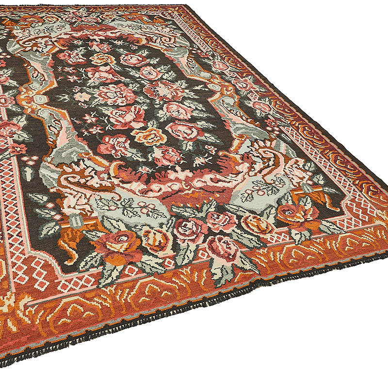 Vintage Handwoven Moldovan Kilim Rug - 7' 3" x 11' 3" (87" x 135") - K0093858