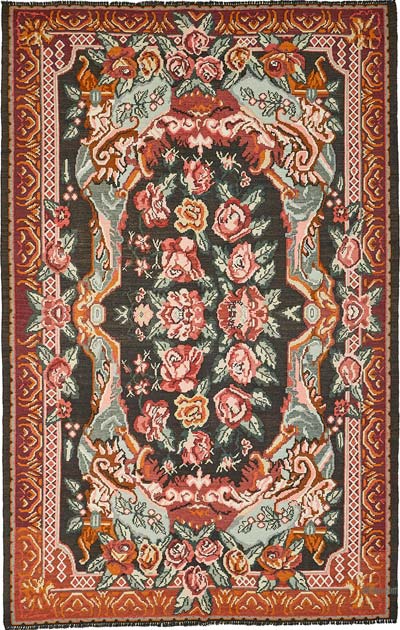 Vintage Handwoven Moldovan Kilim Rug - 7' 3" x 11' 3" (87" x 135")