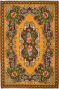 Vintage Handwoven Moldovan Kilim Rug - 5' 10" x 8' 11" (70" x 107")