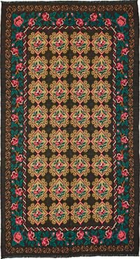 Vintage Handwoven Moldovan Kilim Rug - 5' 4" x 9' 6" (64" x 114")