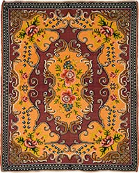 Vintage Handwoven Moldovan Kilim Rug - 6'  x 7' 7" (72" x 91")