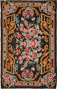 Vintage Handwoven Moldovan Kilim Rug - 5' 11" x 9' 2" (71" x 110")