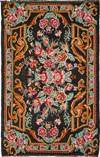 Vintage Handwoven Moldovan Kilim Rug - 5' 11" x 9' 2" (71" x 110")
