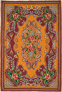 Vintage Handwoven Moldovan Kilim Rug - 6' 1" x 9'  (73" x 108")