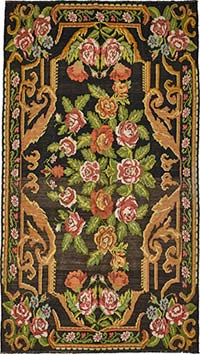 Vintage Handwoven Moldovan Kilim Rug - 5' 6" x 9' 9" (66" x 117")