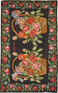 Vintage Handwoven Moldovan Kilim Rug - 6' 8" x 10' 6" (80" x 126")