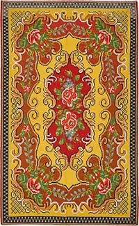 Vintage Handwoven Moldovan Kilim Rug - 5' 5" x 8' 10" (65" x 106")