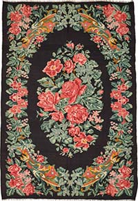Vintage Handwoven Moldovan Kilim Rug - 5' 9" x 8' 9" (69" x 105")