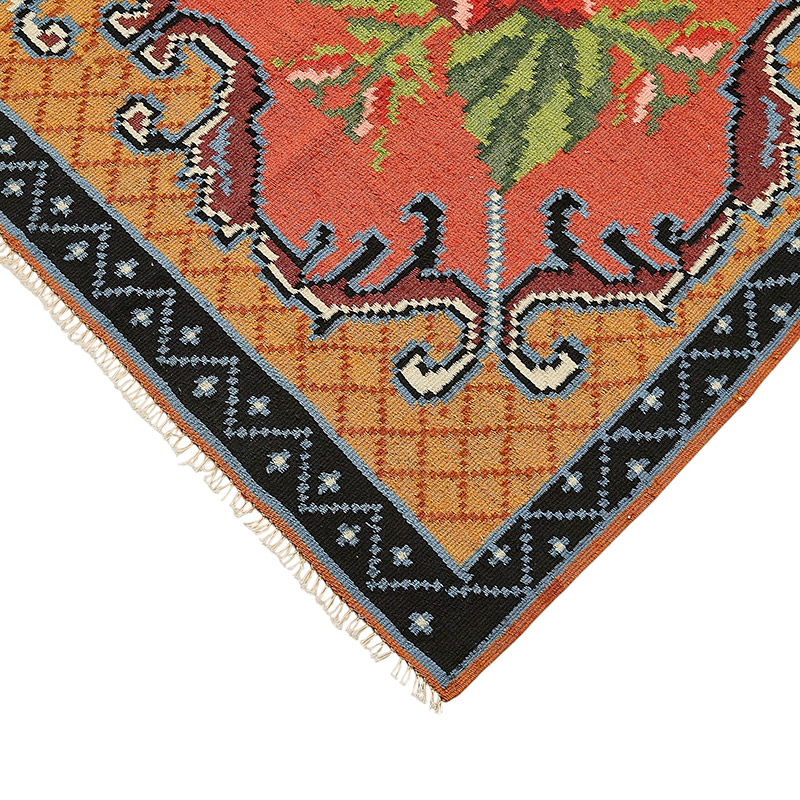 Vintage Handwoven Moldovan Kilim Rug - 6' 2" x 9' 7" (74" x 115") - K0093877
