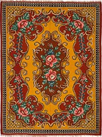 Vintage Handwoven Moldovan Kilim Rug - 5' 9" x 7' 7" (69" x 91")