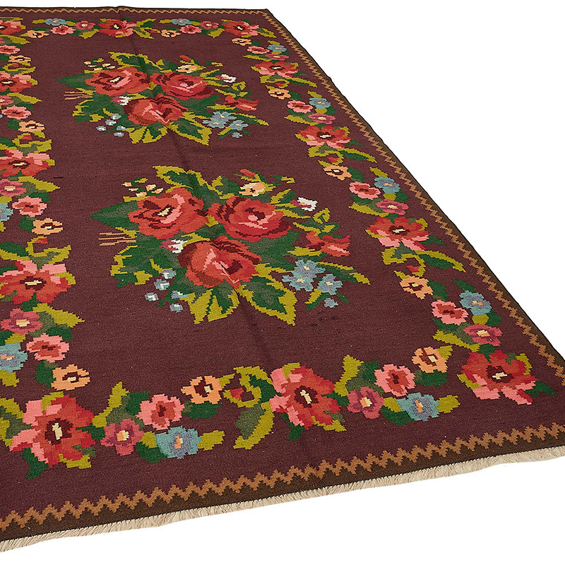Vintage Handwoven Moldovan Kilim Rug - 5'  x 9' 2" (60" x 110") - K0093883