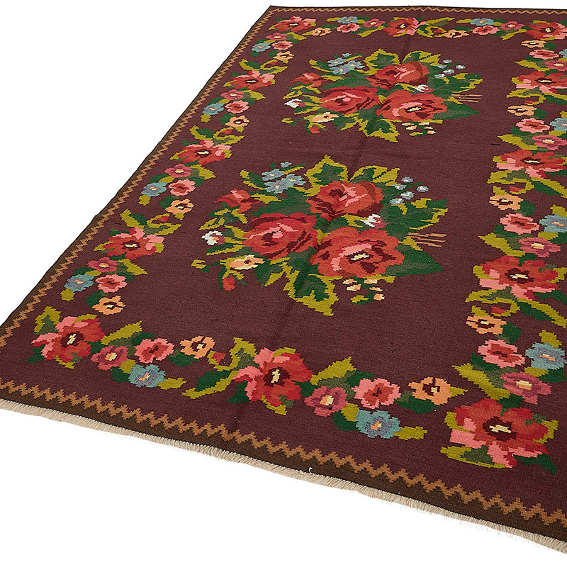 Vintage Handwoven Moldovan Kilim Rug - 5'  x 9' 2" (60" x 110") - K0093883