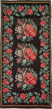 Vintage Handwoven Moldovan Kilim Rug - 6'  x 12' 6" (72" x 150")