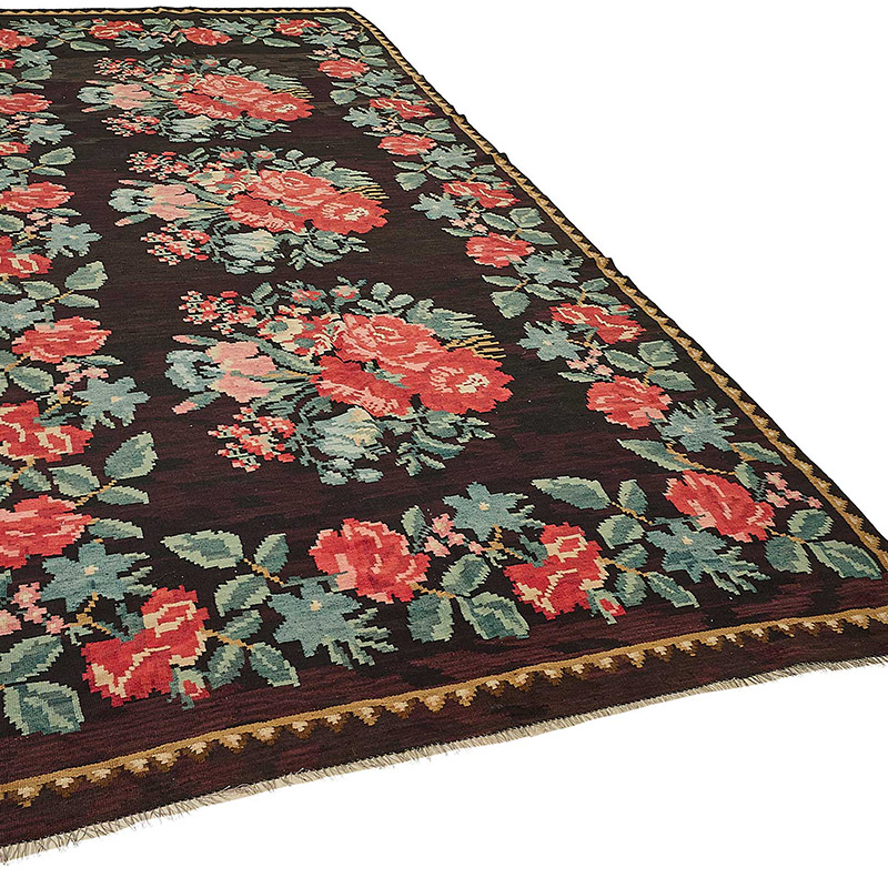 Vintage Handwoven Moldovan Kilim Rug - 6'  x 12' 6" (72" x 150") - K0093884