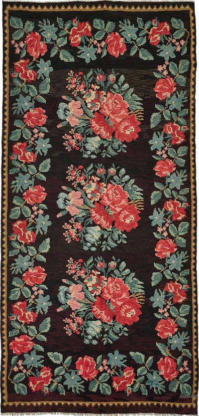 Vintage Handwoven Moldovan Kilim Rug - 6'  x 12' 6" (72" x 150")