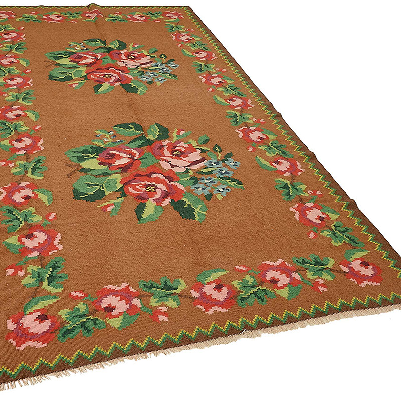 Vintage Handwoven Moldovan Kilim Rug - 4' 11" x 9' 6" (59" x 114") - K0093886