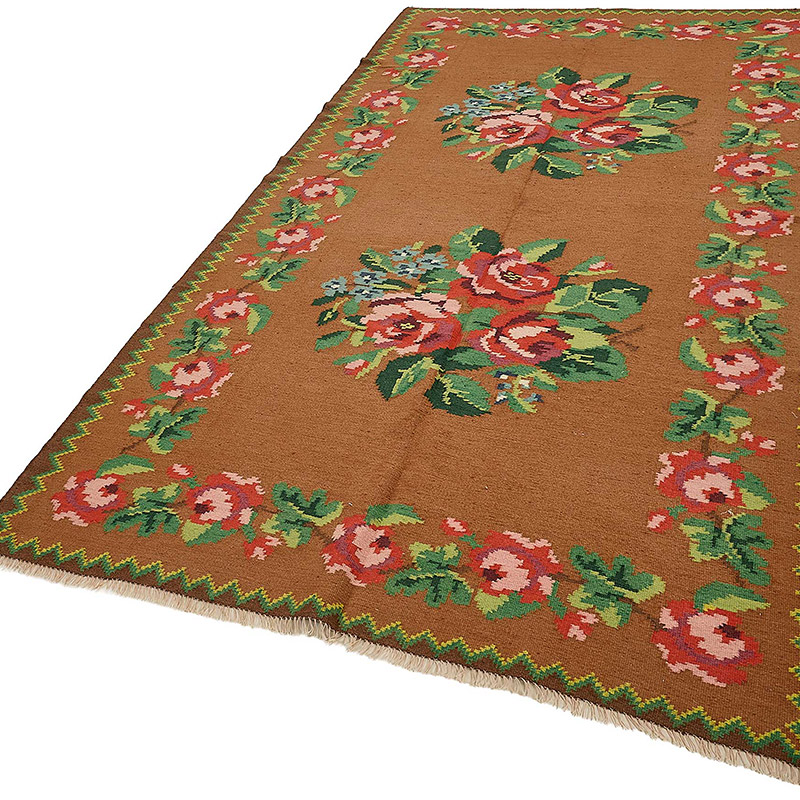 Vintage Handwoven Moldovan Kilim Rug - 4' 11" x 9' 6" (59" x 114") - K0093886