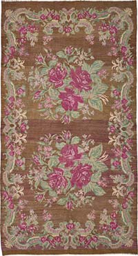 Vintage Handwoven Moldovan Kilim Rug - 6' 1" x 11' 2" (73" x 134")