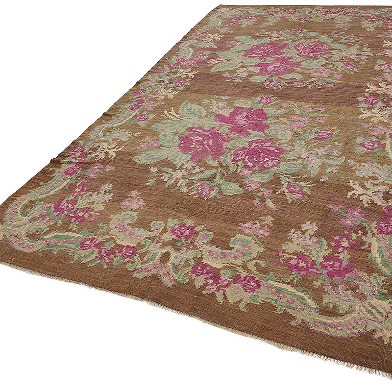 Vintage Handwoven Moldovan Kilim Rug - 6' 1" x 11' 2" (73" x 134") - K0093887