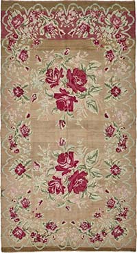 Vintage Handwoven Moldovan Kilim Rug - 6' 2" x 11' 5" (74" x 137")