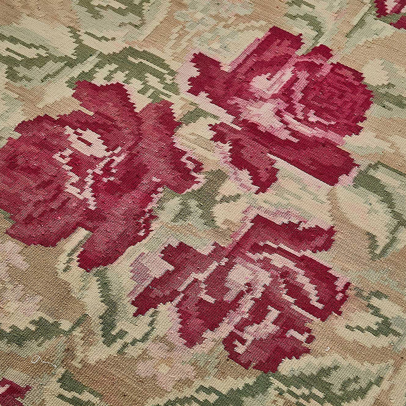Vintage Handwoven Moldovan Kilim Rug - 6' 2" x 11' 5" (74" x 137") - K0093888