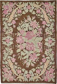 Vintage Handwoven Moldovan Kilim Rug - 5' 9" x 8' 4" (69" x 100")