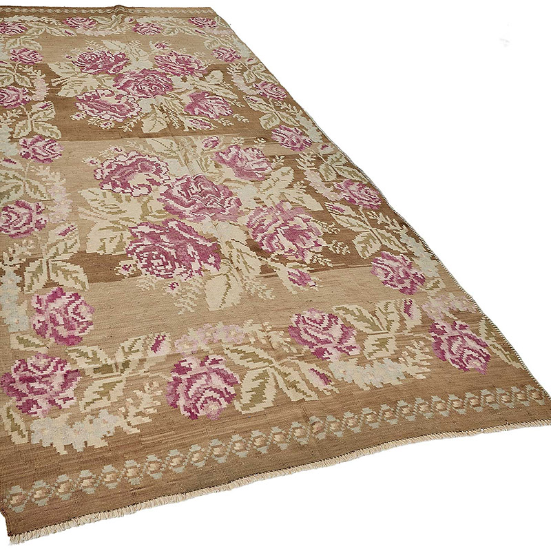 Vintage Handwoven Moldovan Kilim Rug - 5' 1" x 12' 6" (61" x 150") - K0093892
