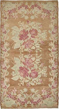 Vintage Handwoven Moldovan Kilim Rug - 6' 2" x 11' 3" (74" x 135")