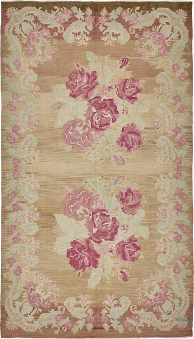 Vintage Handwoven Moldovan Kilim Rug - 6' 3" x 10' 10" (75" x 130")