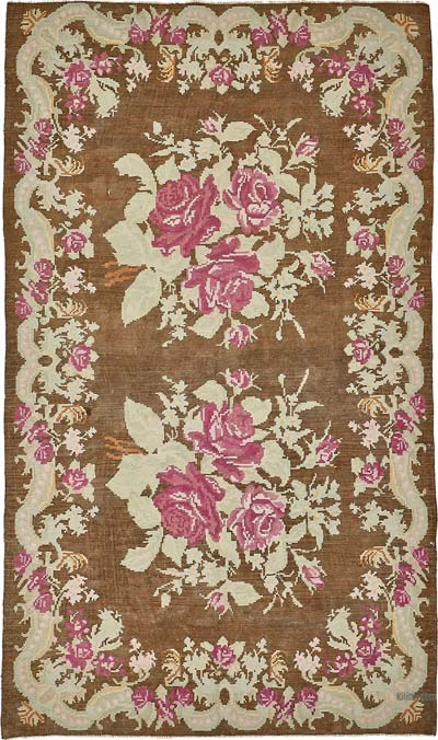 Vintage Handwoven Moldovan Kilim Rug - 6' 2" x 10' 4" (74" x 124")