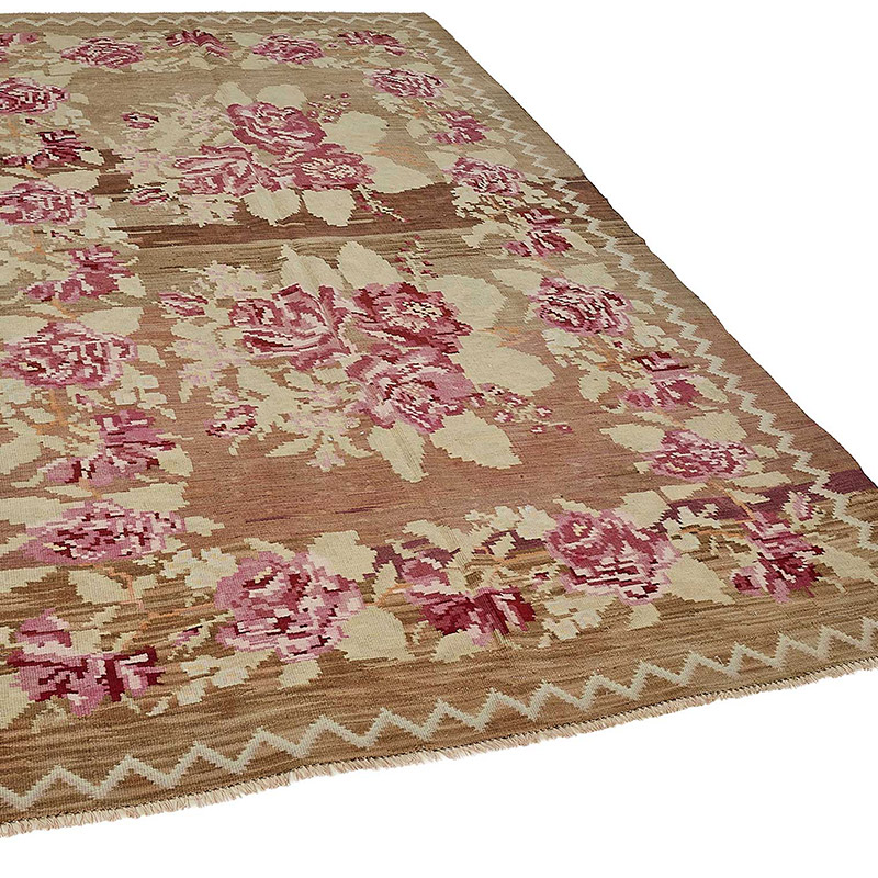 Vintage Handwoven Moldovan Kilim Rug - 5' 6" x 9' 2" (66" x 110") - K0093898