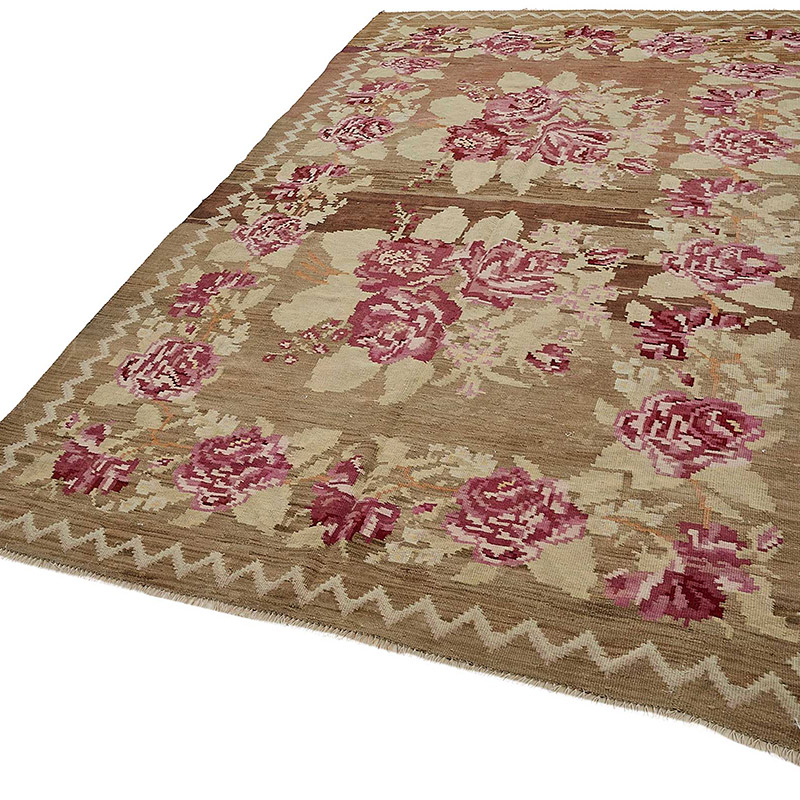 Vintage Handwoven Moldovan Kilim Rug - 5' 6" x 9' 2" (66" x 110") - K0093898