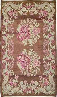 Vintage Handwoven Moldovan Kilim Rug - 6'  x 10' 6" (72" x 126")