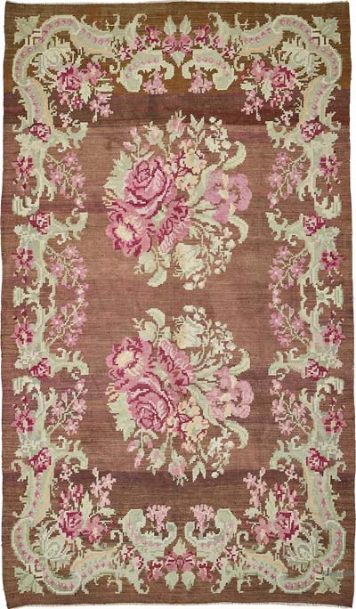 Vintage Handwoven Moldovan Kilim Rug - 6'  x 10' 6" (72" x 126")