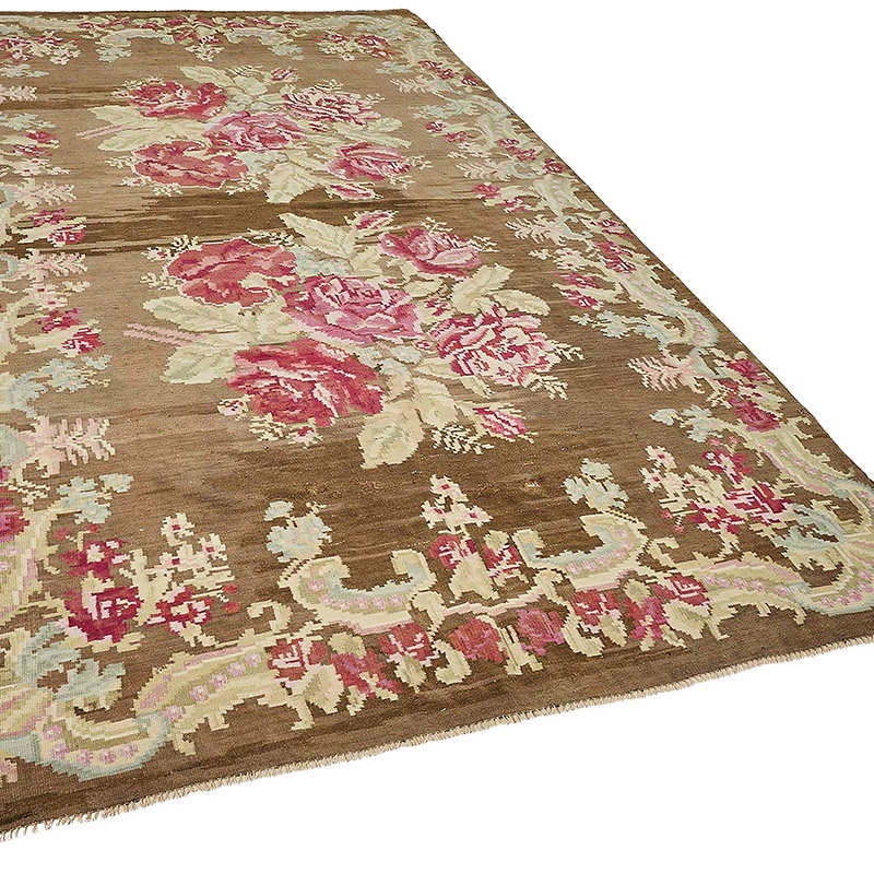 Vintage Handwoven Moldovan Kilim Rug - 6'  x 10' 8" (72" x 128") - K0093902