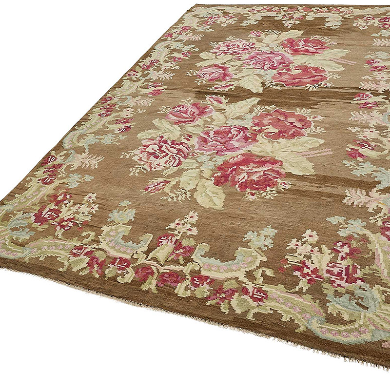 Vintage Handwoven Moldovan Kilim Rug - 6'  x 10' 8" (72" x 128") - K0093902
