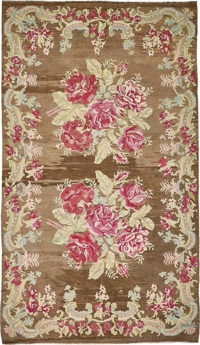 Vintage Handwoven Moldovan Kilim Rug - 6'  x 10' 8" (72" x 128")