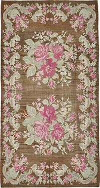 Vintage Handwoven Moldovan Kilim Rug - 5' 6" x 10' 5" (66" x 125")