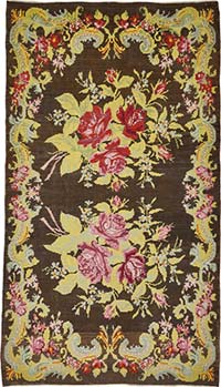 Vintage Handwoven Moldovan Kilim Rug - 6' 1" x 10' 11" (73" x 131")
