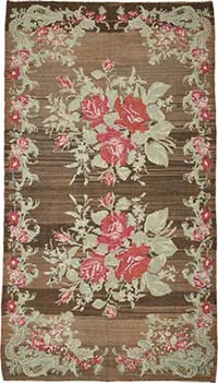 Vintage Handwoven Moldovan Kilim Rug - 5' 10" x 10' 4" (70" x 124")