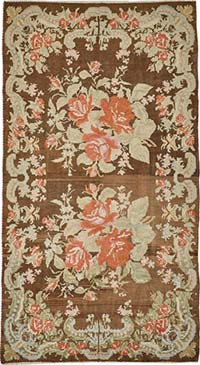Vintage Handwoven Moldovan Kilim Rug - 6' 1" x 10' 10" (73" x 130")