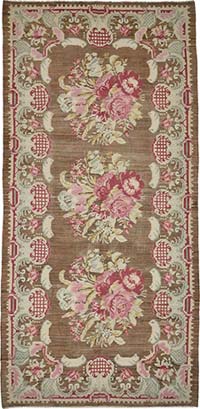 Vintage Handwoven Moldovan Kilim Rug - 5' 10" x 11' 9" (70" x 141")