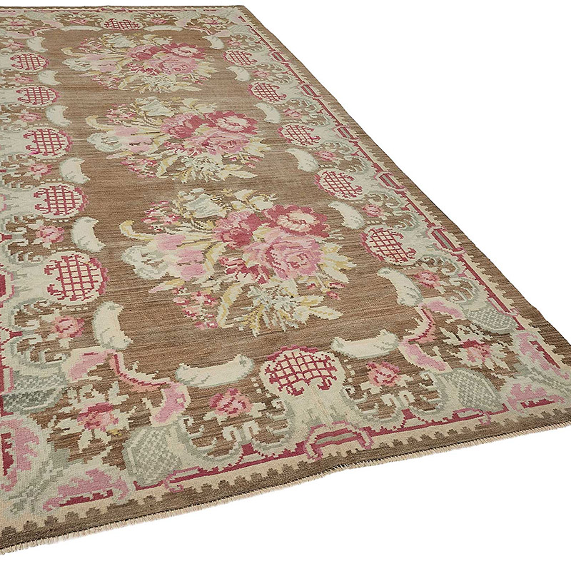 Vintage Handwoven Moldovan Kilim Rug - 5' 10" x 11' 9" (70" x 141") - K0093908