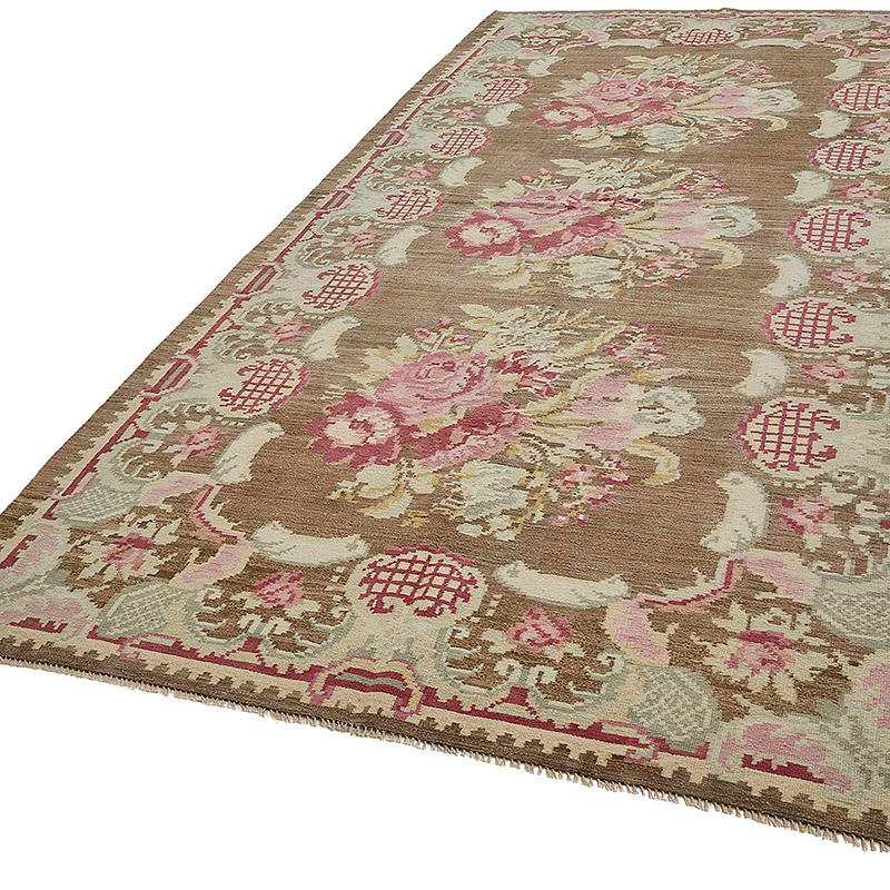 Vintage Handwoven Moldovan Kilim Rug - 5' 10" x 11' 9" (70" x 141") - K0093908