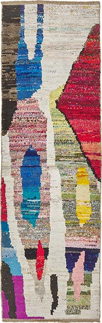 New Contemporary Hand-Knotted Runner - 3' 1" x 10' 8" (37" x 128")